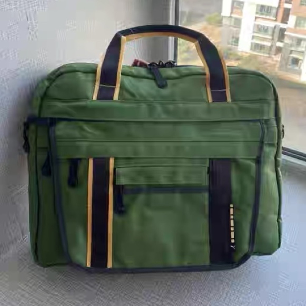 Puma Green Messenger Large  Bag with Black and Yellow Accents
